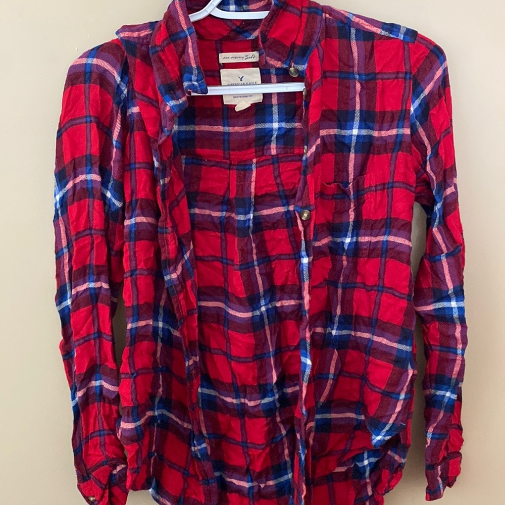 XS soft long sleeved button up flannel